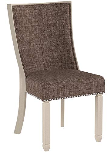 Signature Design by Ashley Bolanburg Modern Farmhouse Upholstered Dining Chair, 2 Count, Brown Signature Design by Ashley