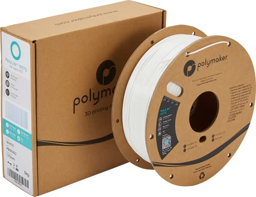 Polymaker PETG Filament 1.75mm, 1kg Strong PETG 3D Printer Filament White - PolyLite PETG White 3D Printing Filament 1.75mm, Dimensional Accuracy +/- 0.03mm, Print with Most 3D Printers Polymaker