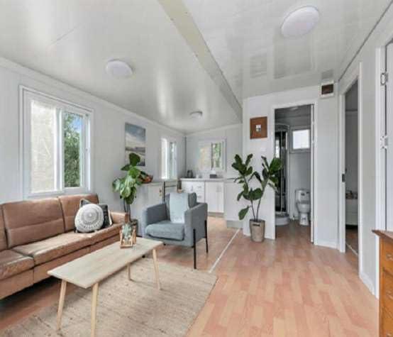 30 ft Tiny Luxury Expandable Prefab House to Live in 1 Bathroom, 1 Bedroom & 1 Kitchen- for Small Family. Insulated with Free Water Heater Tiny Backyard House, Movable, Foldable, and Expandable S.E.Q quick.simple.easy