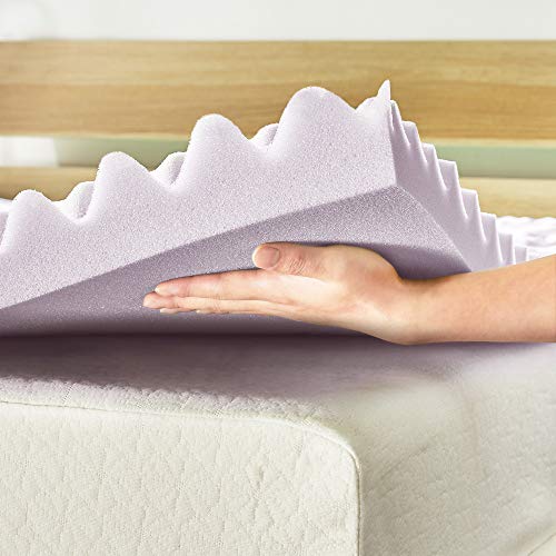 Mellow 3 Inch 5-Zone Memory Foam Mattress Topper, Soothing Lavender Infusion, Dorm Essentials, Twin Mellow