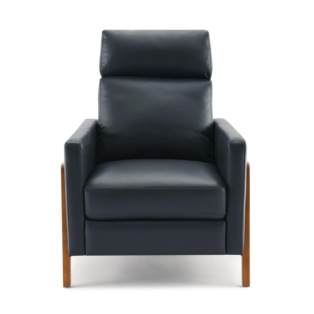 Comfort Pointe Reed Top Grain Leather Push Back Recliner - Midnight Blue Comfort Pointe