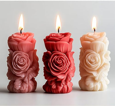 Succulent Flower Silicone Wave Spiral Candle Mold - Silicone Resin Casting Molds for Candle & Resin & Soap Craft Supplies