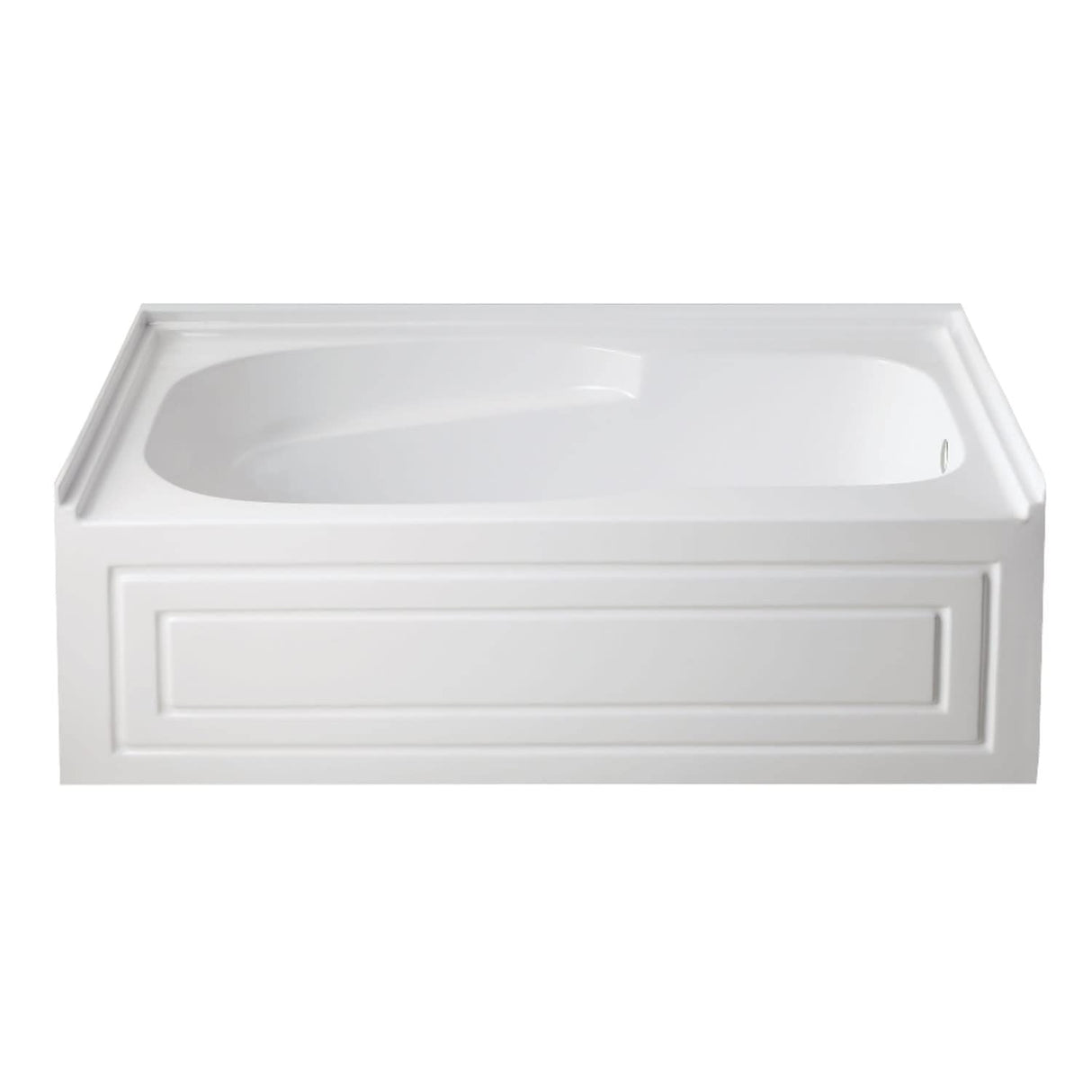 Aqua Eden VTAM6031R21B 60-Inch Anti-Skid Acrylic 3-Wall Alcove Tub with Right Hand Drain Hole, White Kingston Brass