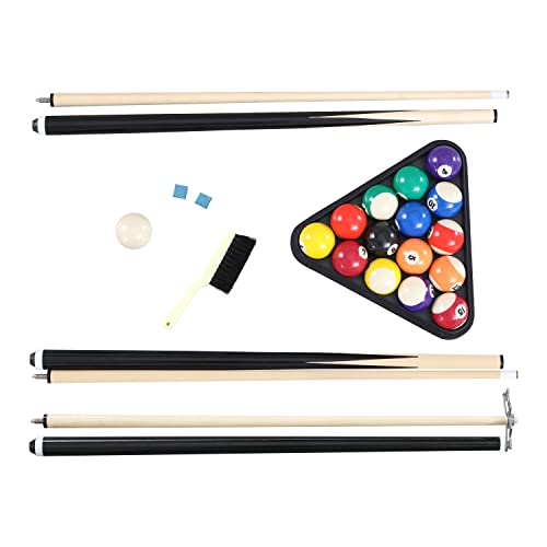 Hathaway Augusta 8-ft Pool Table Pool Table for Family Game Rooms with Burgundy Felt, 57-in Cues, Balls, Brush and Chalk - Mahogany Finish,Maple Hathaway