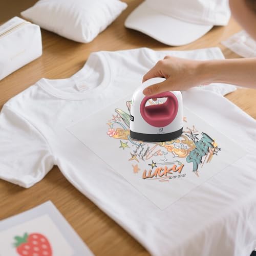 Easy Count E Mini Heat Press Machine, Small Heat Trasfer Machine Easy for Crafts, T-Shirt, Hats, Shoes, and Small HTV Vinyl Projects, Mini Portable Ironing Machine EasyCount E