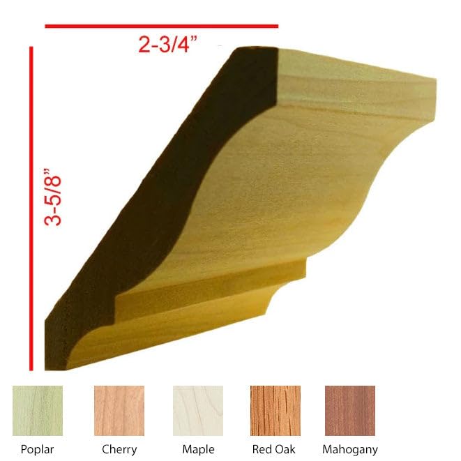 EWCR13 Colonial Crown Moulding Trim, 3/4" x 4-5/8", Maple, 94" Newmouldings