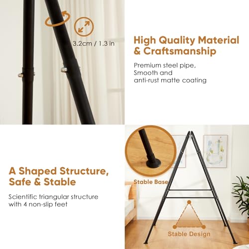 SELFLA Foldable Hammock Stand, Portable Hammock Chair Stand, Heavy Duty Folding Hammock Frame for Indoor or Outdoor, 300 lbs Capacity, Easy to Assemble & Store (Hammock Chair not Included) SELFLA