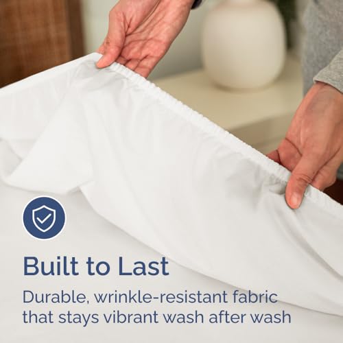 Queen Fitted Bed Sheet - Bottom Single Fitted Sheet Only - Ultra-Soft Hotel Luxury Bedding w/ 8-16 Inch Deep Pockets - Breathable & Wrinkle Free - Easy-Care, Fade & Shrink Resistant - Antique White CGK Unlimited