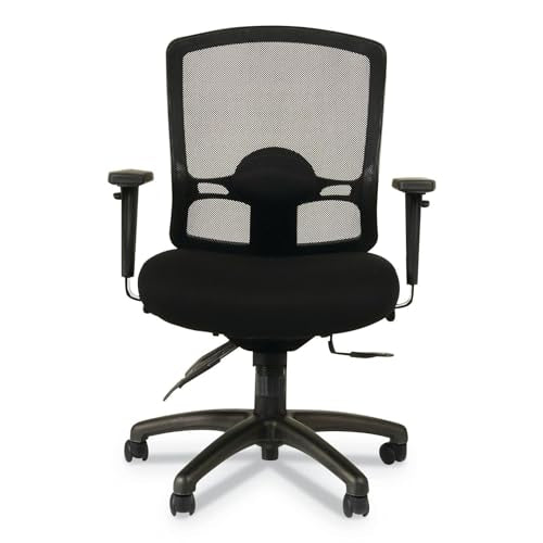 Alera Etros Series Petite Mid-Back Multifunction Mesh Chair, Black Alera
