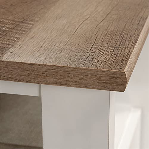 Sauder August Hill L-Shaped Home Office Desk in Soft White, Soft White finish Sauder