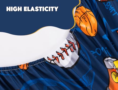 Meeting Story 3pcs Kids Comforter Sets Zipper Bedding Set for Boys,Twin Kid Bedding Set Basketball Football Baseball Comforter Sports Bedding for Kid,All in one Zipper Bedding(Navy,Twin) Meeting Story