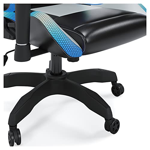 Signature Design by Ashley Lynxtyn Swivel Home Office Gaming Chair with LED Lighting, Black & Gray Signature Design by Ashley
