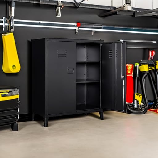 SISESOL Storage Cabinet with Doors and Shelves,40" Metal Storage Cabinet with Lock Door Adjustable Shelf,File Cabinet for Office Storage Cabinet, Home,School,Kitchen,Garage Storage Tool Wall Cabinet SISESOL