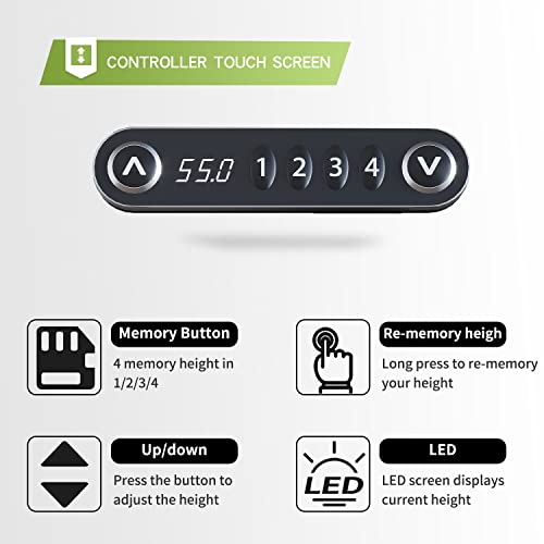 Radlove Electric Standing Desk, 55 x 30 Height Adjustable Computer Desk Sit Stand Desk Home Office Desks with Splice Board and A Under Desk Cable Management Tray (White Frame + Oak Top) Radlove
