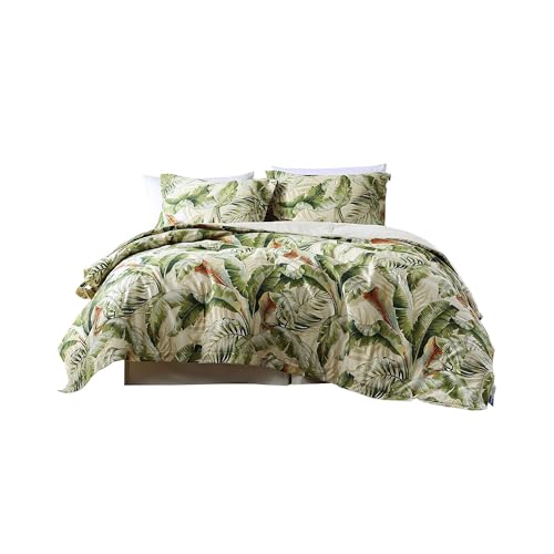 Tommy Bahama - King Comforter Set, Cotton Sateen Bedding with Matching Shams & Bedskirt, Bedding Set for All Seasons (Palmiers Green, King) Tommy Bahama