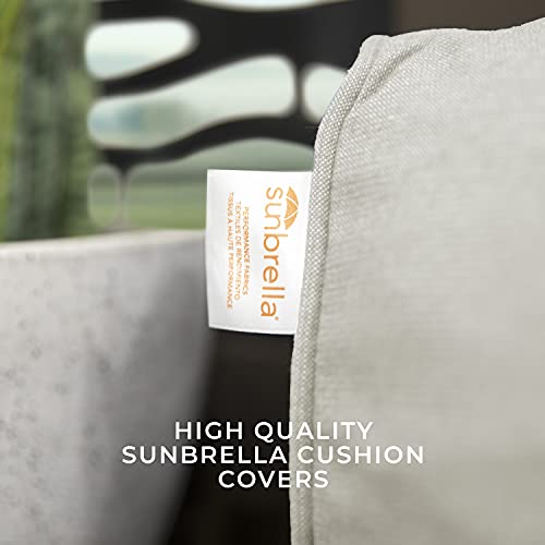 Backyard Discovery Ridgedale Modern Steel Cabana Pergola with Conversation Seating in Pumice Backyard Discovery