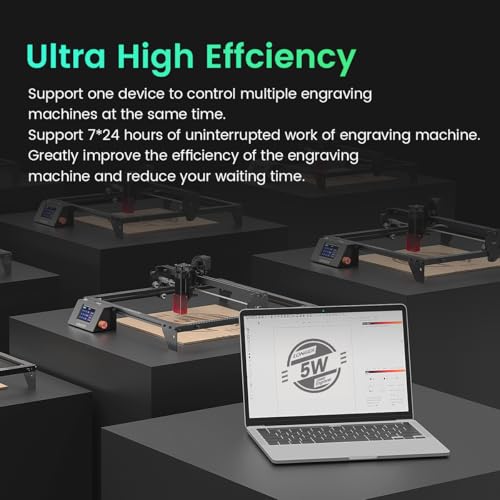 Longer RAY5 New Upgrade Laser Engraver, Laser Cutter 10W Output Power, Engraving Speed Up to 24,000 mm/min, 3.5” Color Touch Screen, App Offline Control, DIY Engraver Tool for Metal/Glass/Wood Longer