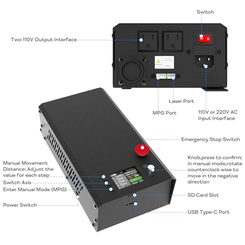 Axiscreat CNC Router Machine 6060, 710W Power Trimmer Router, Linear Rails and Belt Driven, 3-Axis Cnc Engraving Milling Machine for Wood Acrylic Aluminum, Working Area 23.6" x 23.6" x 3.74" Axiscreat