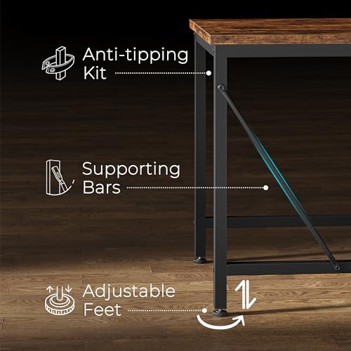 Huuger 9 Drawer Dresser, 63 Inch Dresser TV Stand for 55, 65, 70 Inch TV, Entertainment Center with Drawers, Large Long Fabric Dresser for Bedroom, Closet, Rustic Brown Huuger