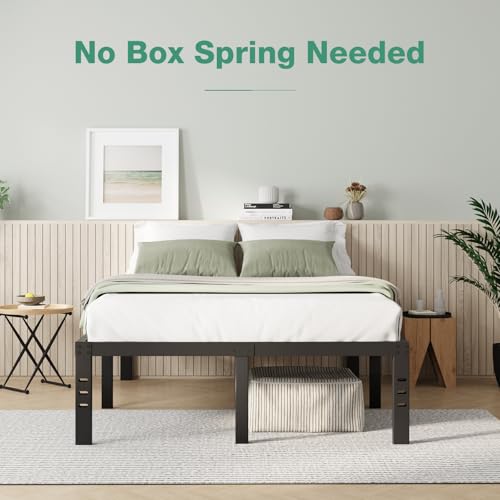 Novilla Queen Bed Frame, 14 Inch Metal Platform Bed Frame Queen Size with Storage Space Under Bed, Heavy Duty Steel Slat Support, Easy Assembly, No Box Spring Needed Novilla