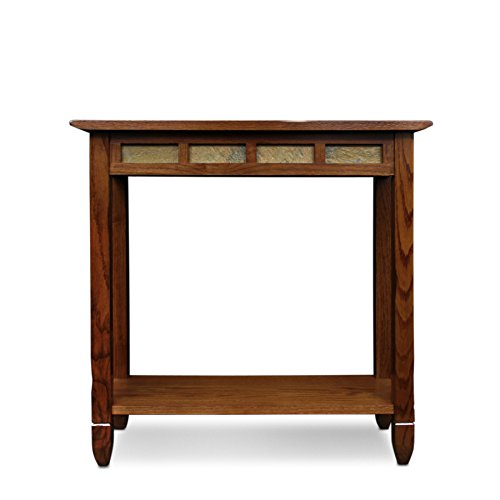 Leick Home 10059 Rustic Slate Tile Hall Console Sofa Table with Shelf, Rustic Oak Leick Home