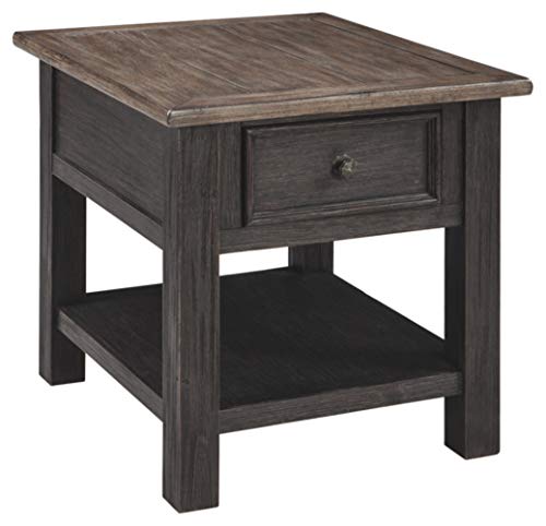 Signature Design by Ashley Tyler Creek Rustic End Table with Storage Drawer and Fixed Shelf, Brown & Black Signature Design by Ashley