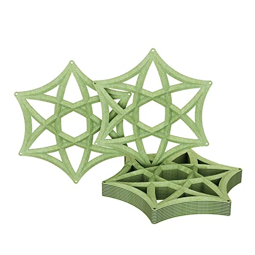 OSHIYINN Hanging Room Divider - 12Pcs 3D DIY Hollowed Out Hexagram Star Felt Fiber Surface High Density Polyester Fiber Screen Panel Home Office Decoratio Partition (Neon Green) OSHIYINN