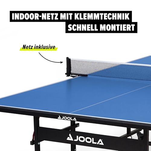 JOOLA Inside 15 - Professional MDF Indoor Table Tennis Table with Quick Clamp Ping Pong Net and Post Set - 10 Minute Easy Assembly - Ping Pong Table with Single Player Playback Mode JOOLA