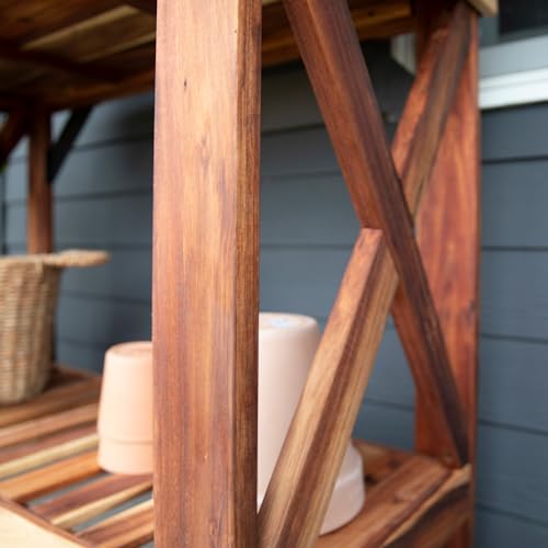 Backyard Discovery Table Serving Bar-Acacia Wood Potting Bench, Brown Backyard Discovery
