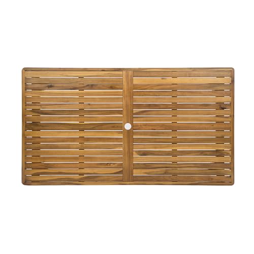 Christopher Knight Home Meja Acacia Wood Outdoor Dining Set for 6, Wooden 7 Piece Patio Dining Table Set, Wooden Outdoor Dining Armchair and Table Set with Cushion, Patio Furniture Set, Teak+Beige Christopher Knight Home