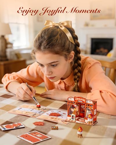 Rolife DIY Miniature House Kit 1:32 Chocolate Shop Diorama Dollhouse Tiny House Model Building Set, Hobby Crafts for Adults Gifts for Him Her