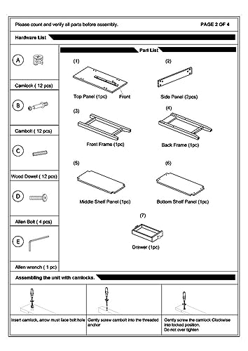 Convenience Concepts American Heritage Chairside End Table with Drawer 23.5" - Classic Living Room Table with Storage Shelf, Bedroom Nightstand, Espresso Convenience Concepts