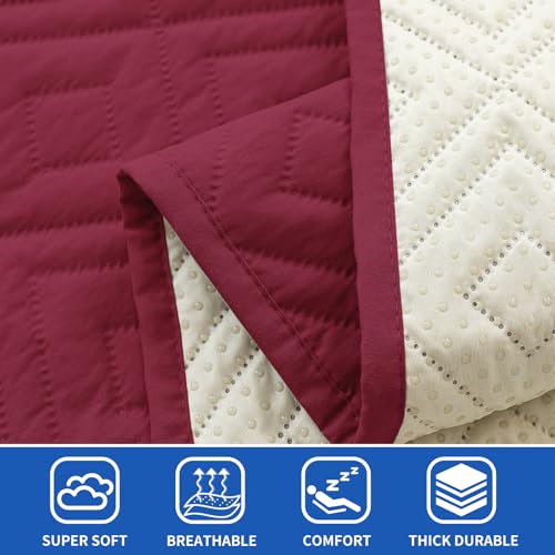 2026 Waterproof Sofa Dog Blanket (30"x70") Comfy Couch Sofa Mat for Pets with Anti-Slip Back, Universal Incontinence Lightweight Liner Pad for Furniture Car Picnic etc Durable Washable, Wine Red ZNSAYOTX