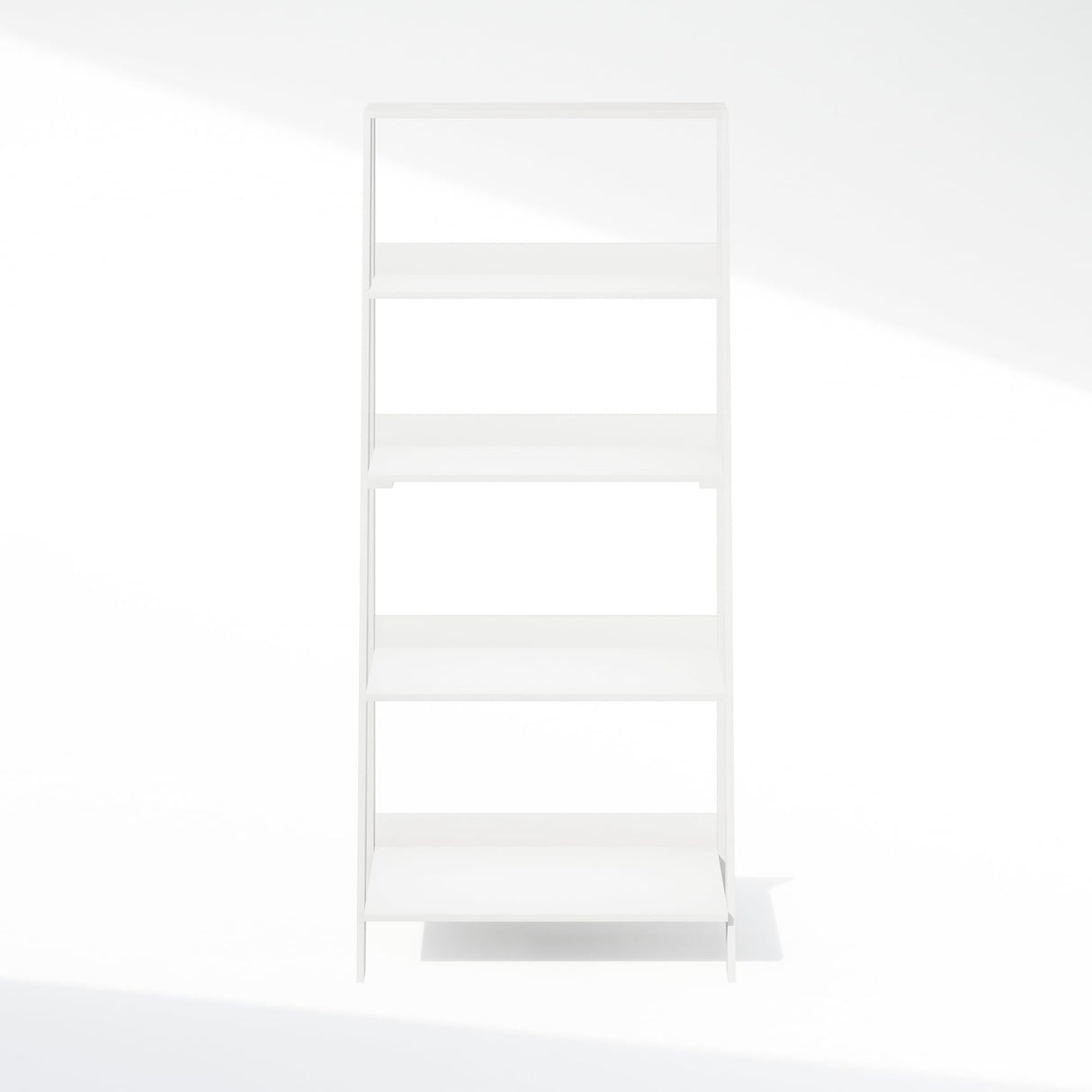 Furinno Ladder Display Shelf, 5-Tier Ladder Shelf, Ladder Bookshelf, Display Storage Shelves, 13 x 23.6 x 53.5, for Living Room, Home Office, White Furinno