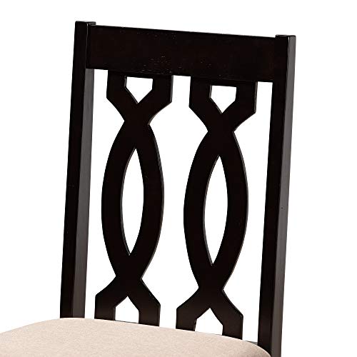 Baxton Studio Anise Modern and Contemporary Sand Fabric Upholstered and Dark Brown Finished Wood 5-Piece Dining Set Baxton Studio