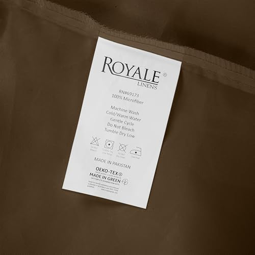 Royale Linens Fitted Sheet Twin - Ultra Soft 1800 Brushed Microfiber - Hotel Luxury Bottom Sheets - Wrinkle Free & Fade Resistant - Deep Pocket Fitted Sheet Only (Twin, Chocolate) ROYALE LINENS