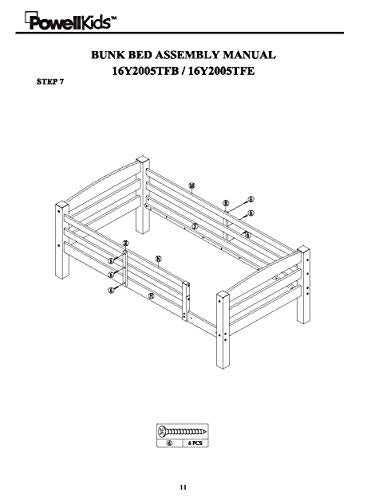 Powell Espresso Twin/Full Bunk Bed with Built-In Ladder and Detachable Design Powell