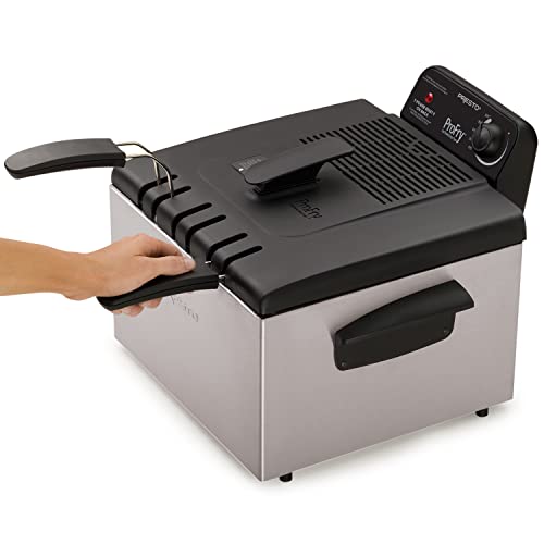 Presto 05466 Stainless Steel Dual Basket Pro Fry Immersion Element Deep Fryer Presto