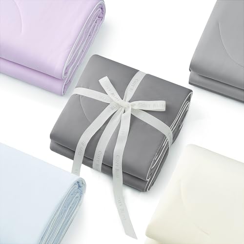 Cozy Bliss Cooling Comforter King Size, Reversible Lightweight Cooling Blankets for Hot Sleepers and Night Sweats, Q-Max>0.45 Soft Breathable Silky Smooth Summer Comforter, Cool Grey, 106"x90" Cozy Bliss