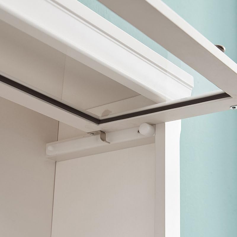 KWOKING Contemporary Wooden Barrister Bookcase with Glass Doors for Stylish Office Storage KWOKING