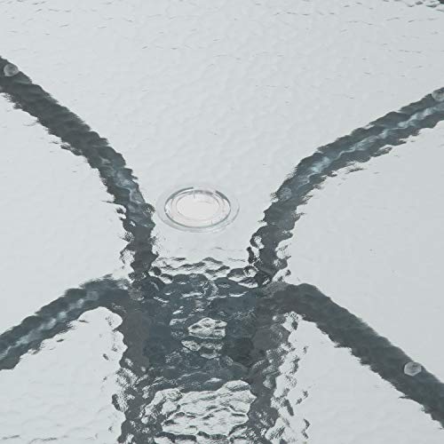 Flash Furniture Nantucket 6 Piece Patio Garden Table Set - Umbrella Table - Set of 4 Black Folding Chairs Flash Furniture