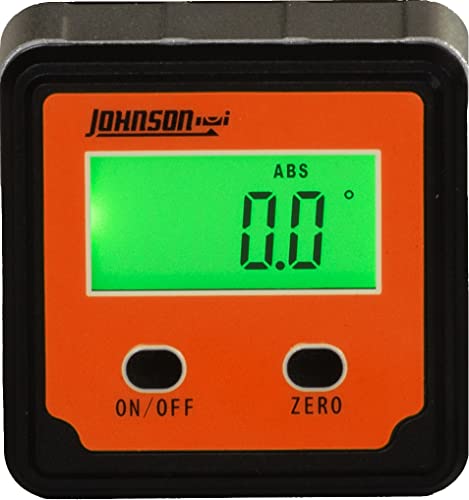 Johnson Level & Tool 1886-0000 Magnetic Digital Angle Locator w/ 2 Buttons, Orange, 1 Locator Johnson