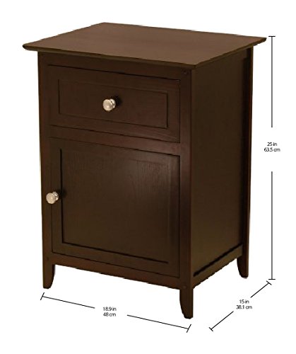 Winsome Eugene Accent Table, 18.90"W x 14.96"D x 25"H, Espresso Winsome