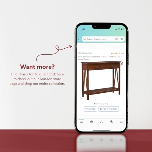 Linon Home Dcor Console Table, 42.01"w x 13.98"d x 30.71"h, Antique Tobacco Linon