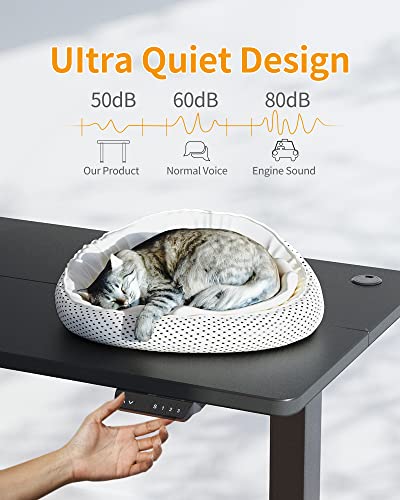 CubiCubi Electric Standing Desk, 48 x 24 Inches Height Adjustable Sit Stand Desk, Ergonomic Home Office Computer Workstation, Black CubiCubi