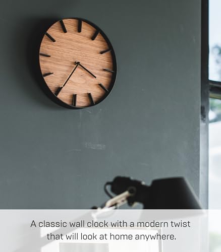 Yamazaki Home Wall Clock - Modern Wood Home Decoration Steel + Wood One Size Walnut YAMAZAKI