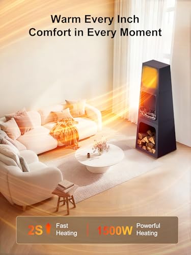Uthfy 47" Electric Fireplace Heater for Indoor Use, Fake Corner Electric Fireplace with 2 Modes,3D Flame Effect, Overheat Protection, Large Room Space Heater for Livingroom, Bedroom, Office, Garage Uthfy