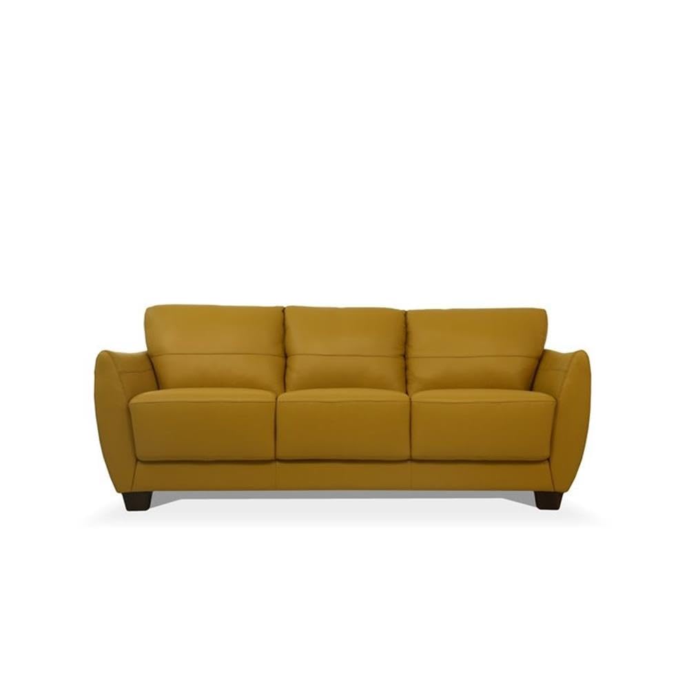 Acme Valeria Leather Sofa in Mustard Acme