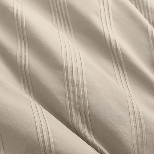 Madison Park Essentials Striped Comforter Set Queen, 7 Pieces Modern Minimalist Jacquard Bedding Set for All Season, Bed in A Bag with Sheet Set and Soft Brushed Reverse, Lightweight Neutral Madison Park Essentials