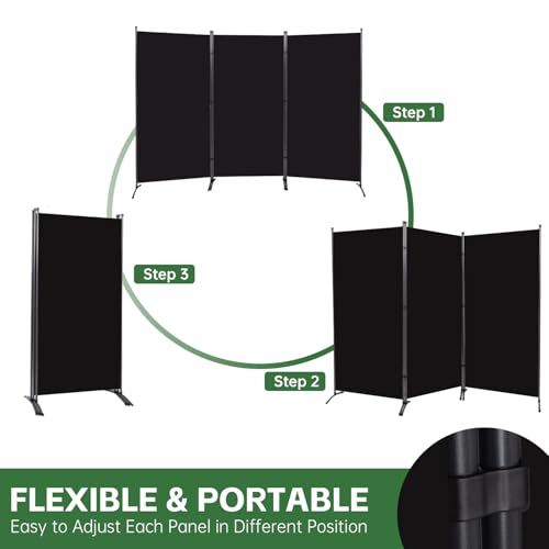 Room Divider Folding Privacy Screens, Portable Room Divider Panel 3 Panel Partition Room Dividers Screen Freestanding Room Partitions and Dividers Fabric Dividers for Room Separation YASRKML